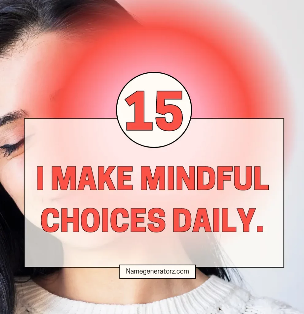 I make mindful choices daily