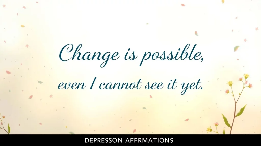 Change is possible, even if I cannot see it yet