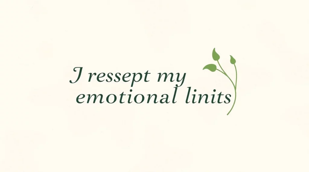 I respect my emotional limits