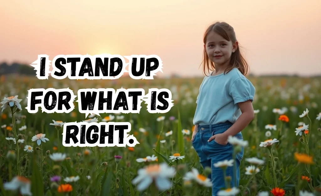 Kindness & Character Affirmations I stand up for what is right.
