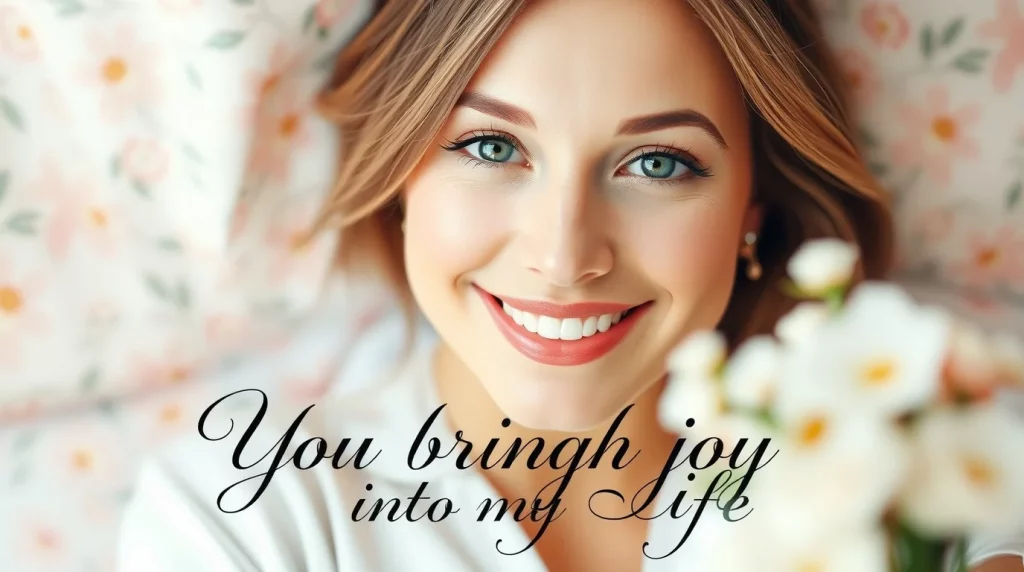 You bring joy into my life